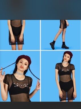 UNIF Black Sheer Mesh Tank